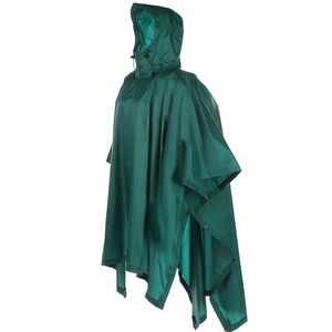 Backpacking Rain Poncho; Alpine Green; One Size; Unisex; Heavy Duty; Brand New